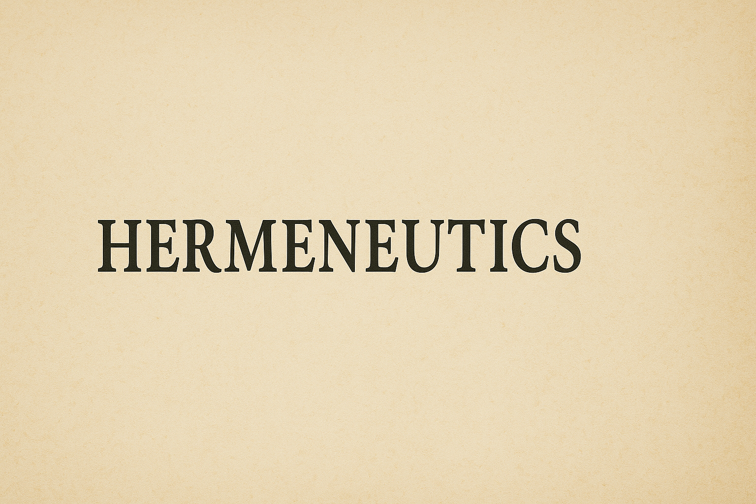 MDiv – Hermeneutics